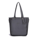4pcs/Set Lichi Leather Tassels Women Tote Shoulder Clutch Bags (Dark Grey