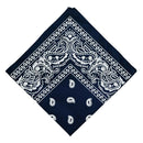 Cotton Double Sided Paisley Cowboy Bandana Head Wrap Wristband Kerchief Navy