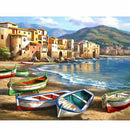 Beach Boat Paint By Number Kit DIY Oil Painting Drawing On Canvas Home Decor GN