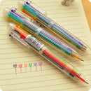 6 In 1 Multi Colour Ballpoint Pen Retractable Click Novelty Student Stationery//