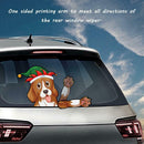 Elf Hat Beagle Dog Car Rear Windshield Wiper Stickers Decals Auto Styling