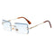 Ladies Rimless Sunglasses Party Tinted Lens Metal Frame Eyewear UV 400 Blue