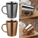 2x Stainless Double Walled Insulated Water Cup Coffee Mug with Handle