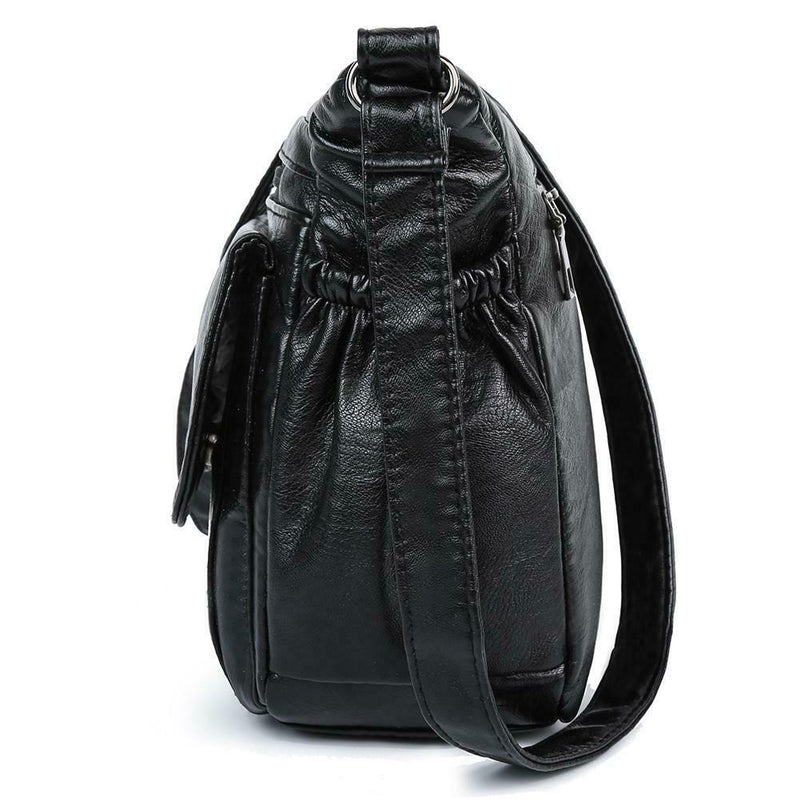Fashion Shoulder Messenger Bags Leather Soft Crossbody Bags Multi-pocket Purse