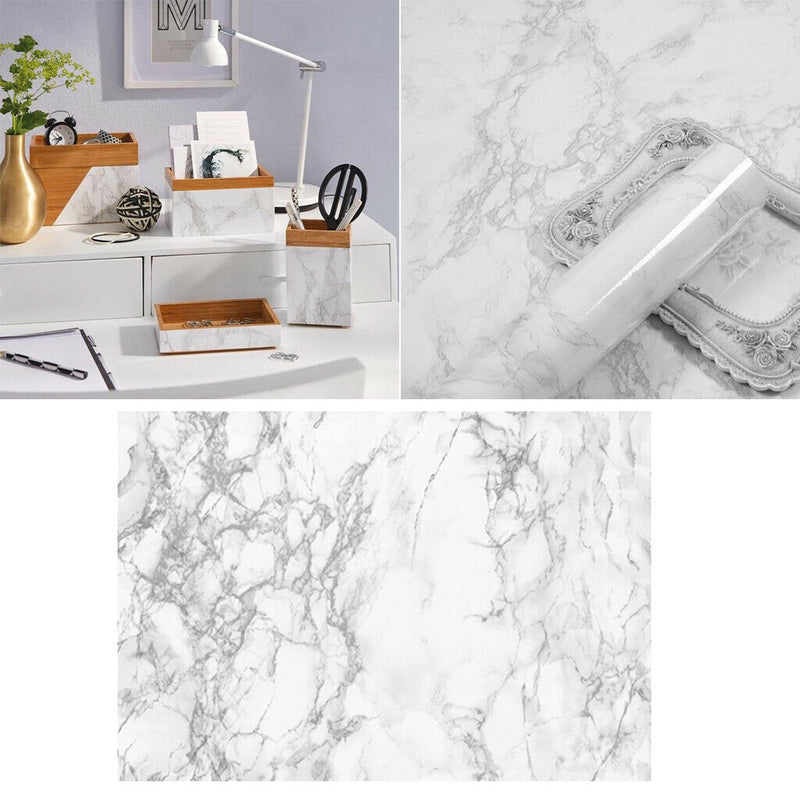 Set Of 2 Marble Contact Paper Waterproof Wall Paper For Bathroom Decor