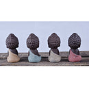 3Pc Cute Little Buddha Statue Monk Kung Fu Tea Pet Statuette Home Ornament