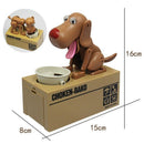 White Electronic Cartoon Robot Dog Money Box Money Bank Automatic Shawl Coi