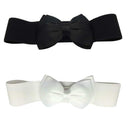 2x Lady  Buckle Wide Stretch Bowknot Elastic Retro Waistband Dress Belt