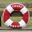 Life Buoy Mediterranean Coast Guard 40" Pillow Sofa Cushion Home Decor Red