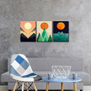 Art - Abstract Sunrise and Sunset Canvas Print Mural Mural Abstract Geometr