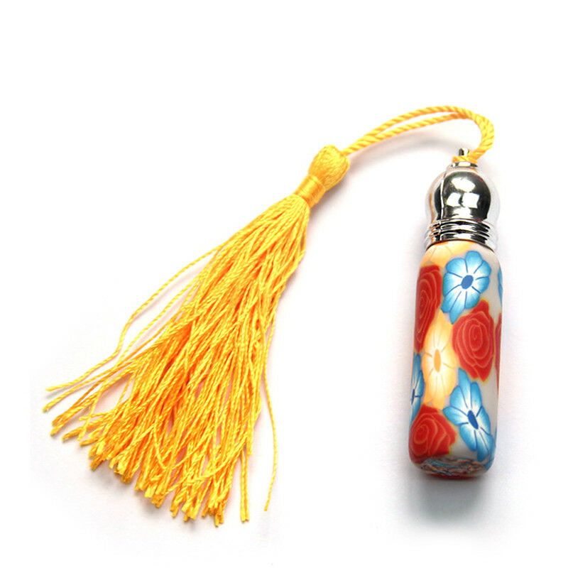 Glass Empty Perfume Essential Oil Roll On Roller Ball Polymer Clay Bottle 6mY Hn