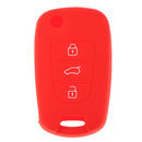 Silicone Car Remote Key Case Smart 3 Buttons Auto Key Case For Hyundai Kia Red
