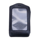 15 Pcs Vertical style Black Artificial leather business ID badge card holde Q9Y1