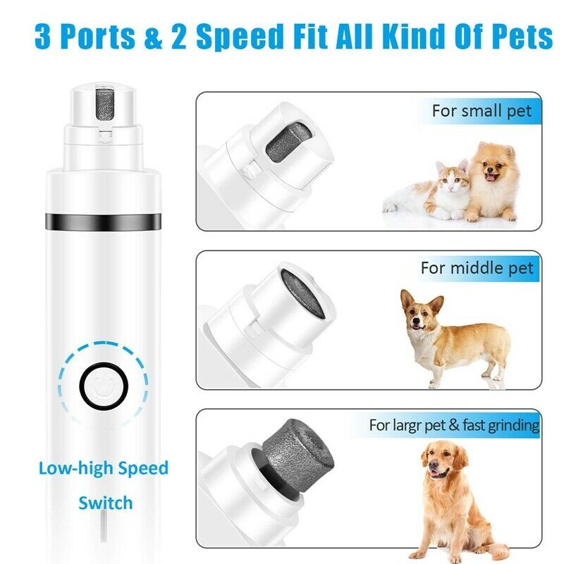 Dog Nail Grinder Dog Clippers 3 in 1 Kit,2 Speed Electric Dog Nail Trimmer