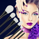 Pro 7Pcs Makeup Brushes Set Black White Powder Foundation Blush Brush Tool A