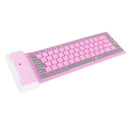 Wireless Keyboard Portable Silicone Flexible Soft Dust-proof Pink for PC