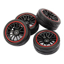 Pack of 4 Rubber Tyre Tyres Tires Wheel Rim Hex 12mm Fits for 1/10 RC Remote