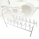 Stainless Steel Pan Draining Sink Shelf Drying Stand 7 Slots Holder Dish Rack