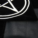 Velvet Tarot Table Cloth Wicca Pentacle Sun for Tarot Cards Black 80x80