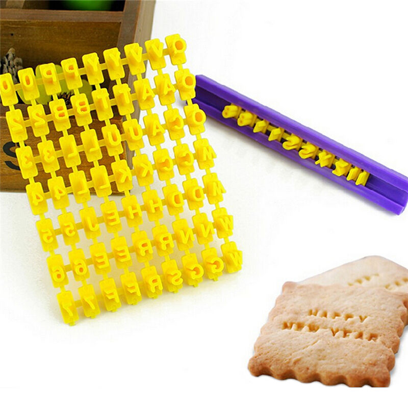 1 Set Alphabet Number Letter Biscuit Fondant Cake/Cookie Stamp Impress Emboss MO