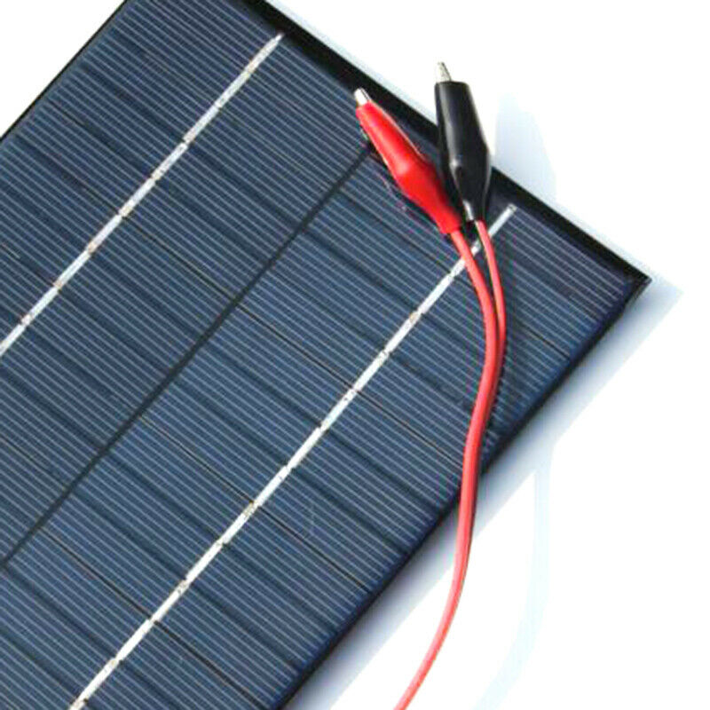 4.2W 18V Solar Cell Polycrystalline Solar Panel+Crocodile Clip For Charging Z7I6