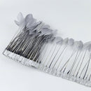 15-20cm Grey Feather Fringe Trim Sewing Edge Crafts Garment Decors 2m
