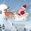 Christmas Santa Claus in Sleigh with Reindee Deer Ornaments Sales Gifts Hot R9H6