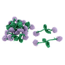10Pcs Knitted Crochet Flowers Appliques Scrapbooking Embellishments Purple