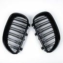 1 Pair Gloss Black Front Kidney Grill Double Slat Double Line Grille for BM