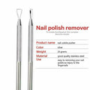 Cuticle Pusher Stainless Steel e-ShapeCuticle Peeler Scraper Remove Gel Nai Q6T7