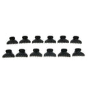 Pack of 12pcs Fashion Black Mini Plastic Bulldog Hair Claw Clamp Bangs Clip