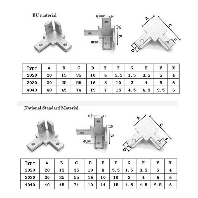 Interior Connector Inside Joint Bracket with Screw for Metal Profile EU