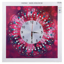 DIY Special Shaped Diamond Painting Red Flower Wall Clock Crafts Art Decor
