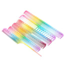 6pcs/set Rainbow Comb Hairdressing Salon Plastic Comb Hair Cutting Styling T Gw