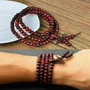 Sandalwood Buddhist Buddha Meditation Prayer Bead Mala Bracelet Necklace Su W5E8
