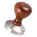 Espresso Coffee Tamper with Easy Big Wood Handle Stainless Steel Flat Base,