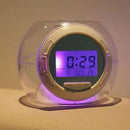 Modern Digital LCD Display 7 Colour Changing Alarm Clock Snooze Calendar
