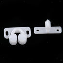 (White)Plastic Double Ball Cabinet Cupboard Display Door Roller Latch Catch