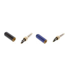 Black+Blue 3.5mm 4 Pole Male Plug Socket Cable Connector Headsets Audio Jack