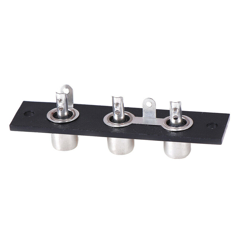 3 way RCA terminal wall panel plate input phono chassis socket audio adap JR
