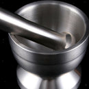Stainless Steel Shiny Hammered Mortar and Pestle