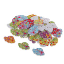 50Pcs Floral Hat Wood Buttons 2-Holes for Kids Scrapbooking Embellishments