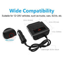 Auto Cigarette Lighter Adapter 12V/24V Power Adaptor with Replace Fuse LED