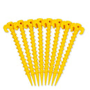 20pcs Yellow Plastic Spiral Camping Awning Tent Anchor Ground Stakes Peg KEG