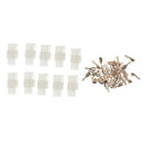10 Kits 2 Pin 6.3mm Brass Crimp Terminal Cable Locking Male Female Connector