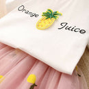 Cute Baby Girls Clothes Sets Summer Short Sleeve Pineapple Print T Shirts A