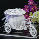 Excellent White Tricycle Bike Flower Basket Container For Flower Plant Decor J.