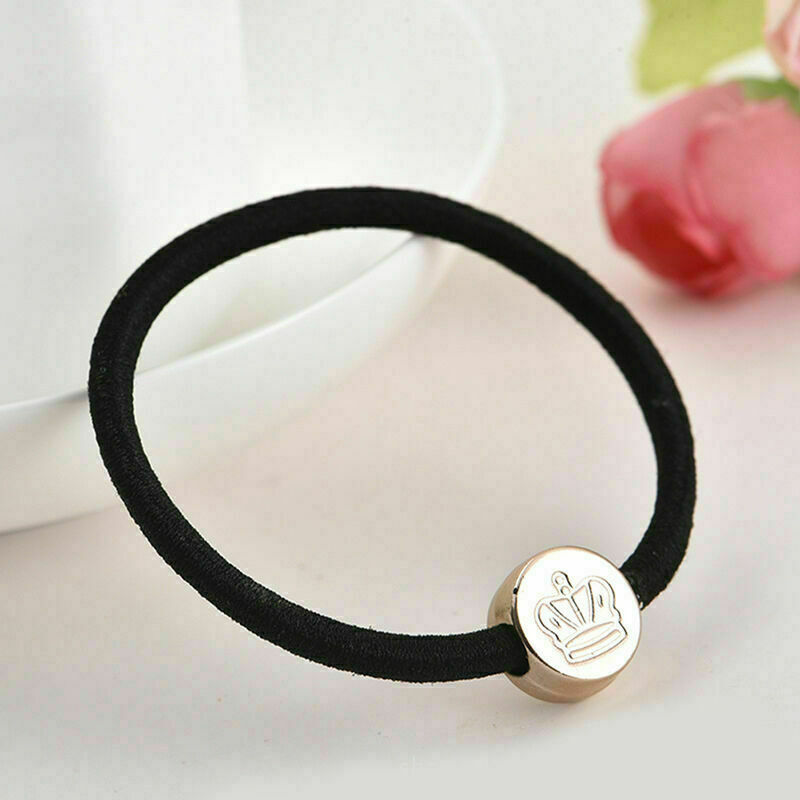 10PCS Women Black Elastic Hair Ties Bands Ropes Ring Ponytail-Holder R1T3 Q3B1