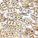 50Pcs Mixed Christmas Halloween Wood Slice Ornaments DIY Craft Decoration  ME