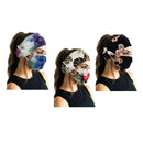 3PCS Women Fabric Yoga Headbands Facemask Outdoor Workout Turban Headwear